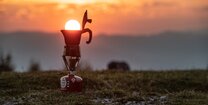 Camping-Kocher mit Bergblick in Österreich